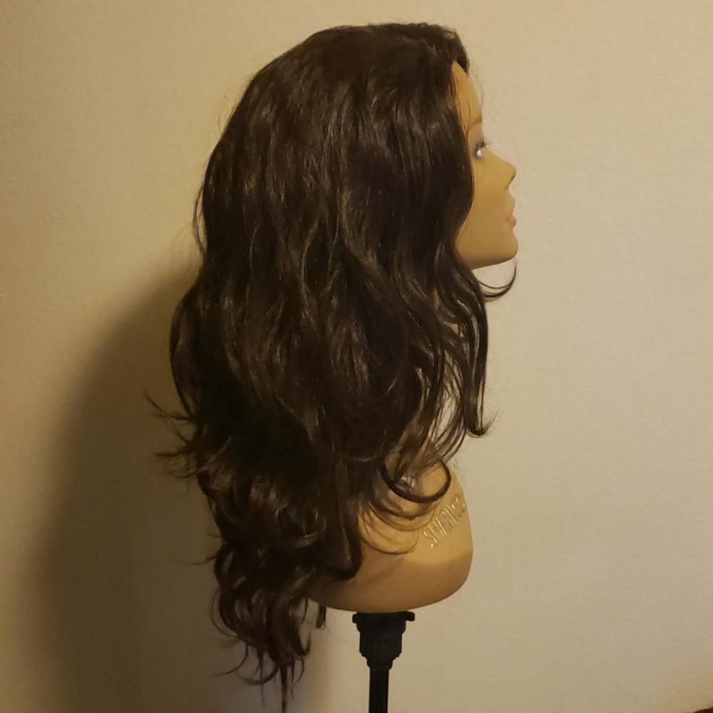 Dark brown half wig #4